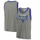 Los Angeles Rams NFL Pro Line by Fanatics Branded Throwback Collection Season Ticket Tri-Blend Tank Top - Heathered Gray,baseball caps,new era cap wholesale,wholesale hats